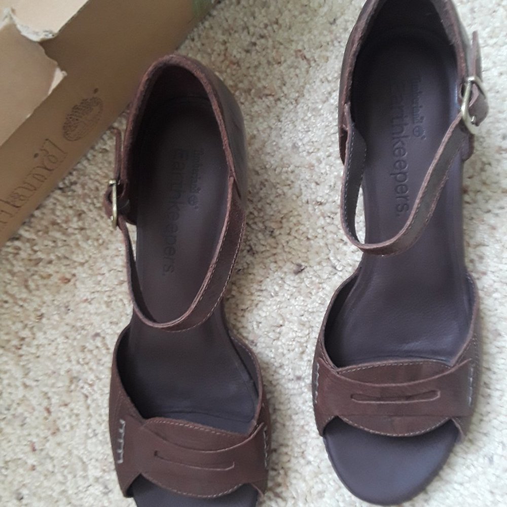 Timberland Earthkeepers Heel Sandals Size 11 Brown